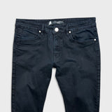 Karl Lagerfeld Paris Jeans Mens 34x27 Black Dark Wash Slim Taper Stretch Denim Pants