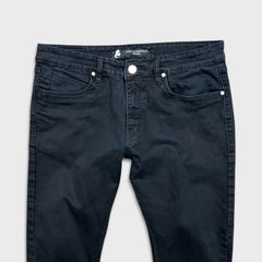 Karl Lagerfeld Paris Jeans Mens 34x27 Black Dark Wash Slim Taper Stretch Denim Pants