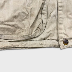 Vintage 90s Nautica Jacket Mens Large Beige Full Zip Outdoor Bomber Coat