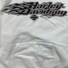 Vintage 2006 Harley Davidson Hoodie Mens Medium White Carolina Biker Hooded Sweater