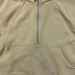 Lululemon Scuba Oversized 1/2 Zip Hoodie Womens Medium Beige Hooded Sweater