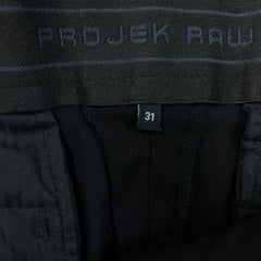 Projek Raw Pants Mens 31x29 Black Slim Tapered Leg Chino Casual Trousers