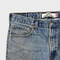 Vintage Y2K Levi's 516 Jeans Mens 36x30 Blue Slim Fit Straight Leg Light Wash Distress Denim Pants
