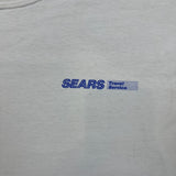 Vintage Y2K Sears Travel Service T Shirt Mens Large White Globe Graphic Promo Tee