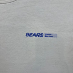 Vintage Y2K Sears Travel Service T Shirt Mens Large White Globe Graphic Promo Tee