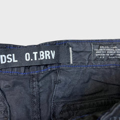 Diesel Only The Brave Pants Mens 34x26 Black Straight USA Cargo Utility Trouser