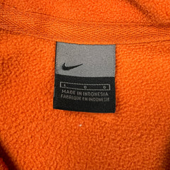 Vinatge Y2K Nike Sportswear Fleece Mens Large Orange Swoosh 1/4 Zip Outdoor Pullover Jacket