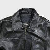 Vintage 90s Oakwood Classic Genuine Leather Jacket Mens Large Black Thinsulate Insulated