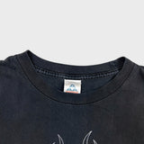 Vintage Y2K Mecca Skull Dragon T Shirt Mens Large Black Faded Grunge Punk Tee