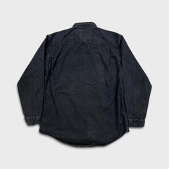 Vintage 90s Levi's Denim Shirt Mens Large Black Faded Dark Wash Button Up
