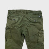 G-Star Raw 3301 Pants Mens 34x33 Green Regular Taper Leg Cuff Cargo Trouser