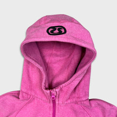 Lululemon Scuba Hoodie Womens Size 10 Pink Sparkle Full Zip Sport Hooded Sweater