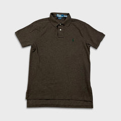 Vintage 90s Polo Ralph Lauren Shirt Mens Brown Medium Pony Preppy Short Sleeve