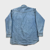 Dickies Denim Shirt Mens Medium Blue Light Wash Casual Western Button Up