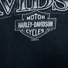 Vintage 2008 Harley Davidson T Shirt Mens XL Black Motor Sport Biker Tee