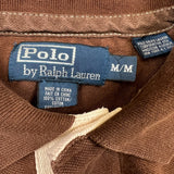Vintage 90s Polo Ralph Lauren Shirt Mens Medium Brown RLPC Crest Short Sleeve