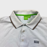 HUGO BOSS Long Sleeve Polo Shirt Mens Medium Blue Preppy Casual Pullover