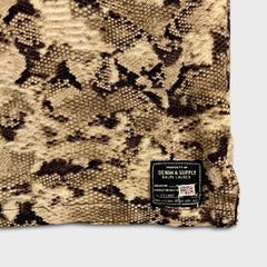 Denim & Supply Ralph Lauren Polo Shirt Mens Medium Brown Snake Print AOP Short Sleeve