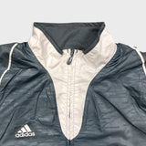 Adidas Light Jacket Mens Medium Blue Essentials 3 Stripe Full Zip Climalite Windbreaker Bomber