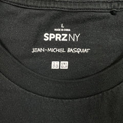 Uniqlo Jean Michel Basquiat SPRZNY T Shirt Mens Large Gray Graphic Pocket Tee