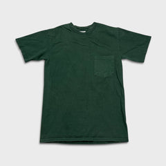 Vintage Y2K Gildan Ultra Cotton Blank T Shirt Mens Small Green Faded Short Sleeve Pocket Tee