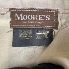 Vintage 90s Moores Dress Pants Mens 28x26 Black Straight Wool Blend Pleated Trousers