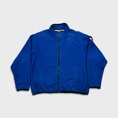 Vintage 90s Tommy Hilfiger Fleece Mens Large Blue Full Zip Tommy Flag Distressed Jacket