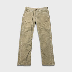 Levi's 514 Pants Mens 32x30 Beige Straight Fit Stretch Corduroy Casual