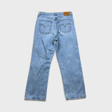 Levi's Ribcage Straight Jean Womens 32x27 Blue Distressed High Rise Light Wash Denim Pants
