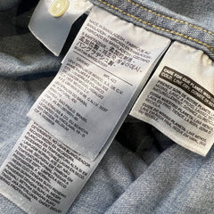 Levi's Barstow Denim Shirt Men XL Blue Light Wash Casual Jean Western Pearl Snap