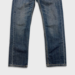 Levi's 505 Jeans Mens 30x30 Blue Regular Fit Straight Leg Dark Wash Faded Denim Pants