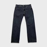 Levi's 501 Jeans Mens 34x30 Black Original Straight Leg Dark Wash Denim Pants