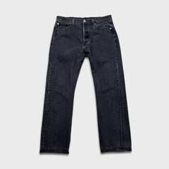 Levi's 501 Jeans Mens 34x30 Black Original Straight Leg Dark Wash Denim Pants