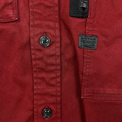 G-Star Raw Powel Slim Shirt Mens Medium Red Preppy Long Sleeve Button Up