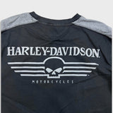 Vintage Y2K Harley Davidson Skull Shirt Mens XL Black Spell Out Long Sleeve Tee