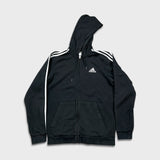 Adidas Hoodie Mens Medium Black Essentials Spell Out Full Zip Hooded Sweater