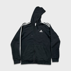 Adidas Hoodie Mens Medium Black Essentials Spell Out Full Zip Hooded Sweater