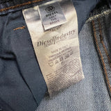 Diesel Jeans Mens 35x30 Blue Thavar Regular Slim Skinny Distressed Frayed Denim Pants