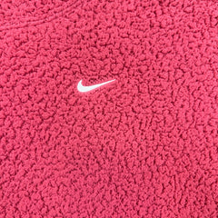 Nike Sherpa Fleece Womens 2XL Pink Therma-Fit Training Pullover Jacket
