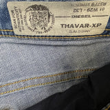 Diesel Jeans Mens 32x31 Blue Thavar Slim Skinny Light Wash Distressed Denim Pants