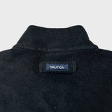 Vintage Y2K Nautica Fleece Mens Large Black 1/4 Zip Outdoor Pullover Jacket