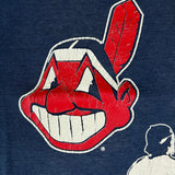 Vintage 1990 Cleveland Indians T Shirt Mens XL Blue USA Single Stitch Sun Faded MLB Tee