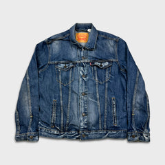 Levi's Denim Jacket Mens Large Blue Type III Dark Wash Trucker Western