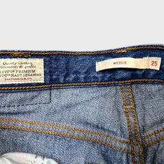 Levi's Wedgie Jeans Womens 25x27 Blue Slim Tapered Leg High Rise Medium Wash Pants