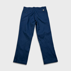 Dickies Pants Mens 38x32 Blue Loose Fit Workwear Baggy Casual Chino Trousers