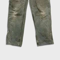 Carhartt Pants Mens 32x32 Green Distress Original Dungaree Fit Workwear Carpenter