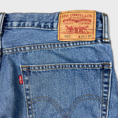 Vintage Y2K Levi's 505 Jeans Mens 36x30 Blue Regular Straight Fit Light Wash Denim Pants