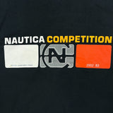 Vintage 2002 Nautica Competition T Shirt Mens XL Black Graphic Logo Tee