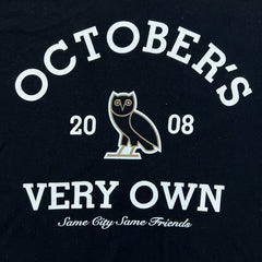 October's Very Own T Shirt Mens Medium Black OVO Owl Collegiate Same City Tee