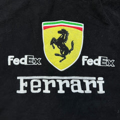 Vintage 90s Ferrari Fleece Mens 2XL Black F1 Racing Marlboro Embroidered Jacket